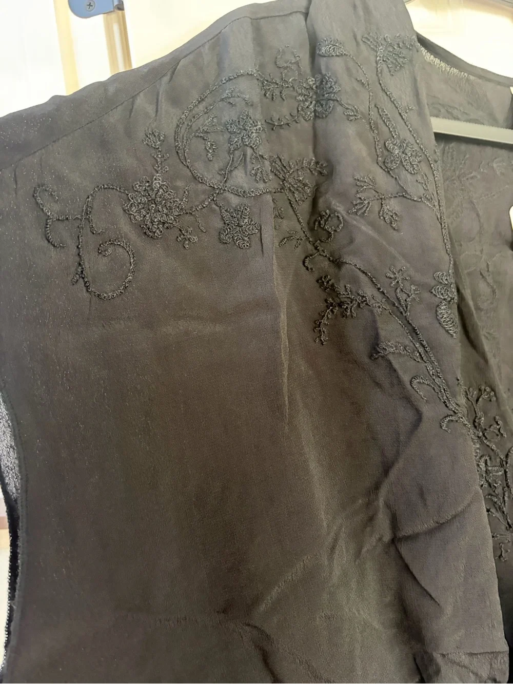 Free People Black Embroidered Wrap Bodysuit